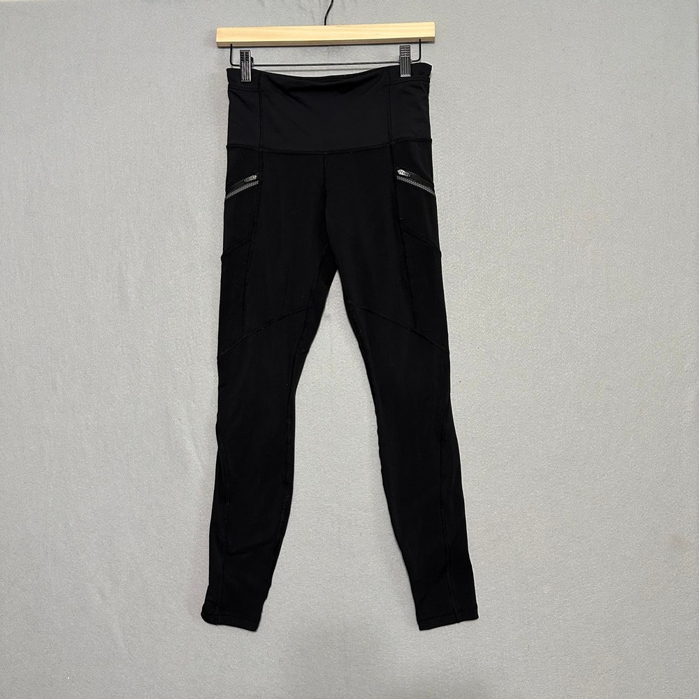 Lululemon Speed Up Tight High-Rise Leggings Black Size 6 Zipper Pockets Running